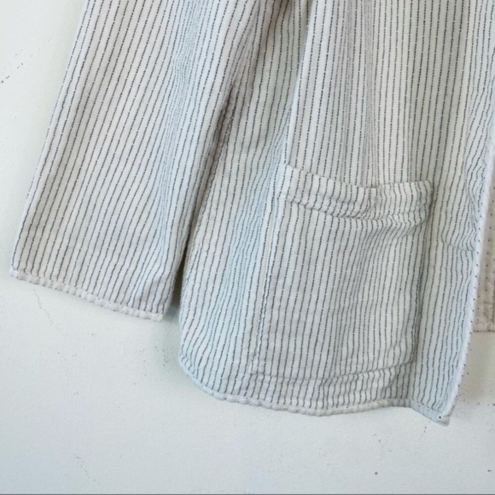 EILEEN FISHER REVERSIBLE COTTON KIMONO JACKET M Open Front Lagenlook Blazer - Picture 12 of 13